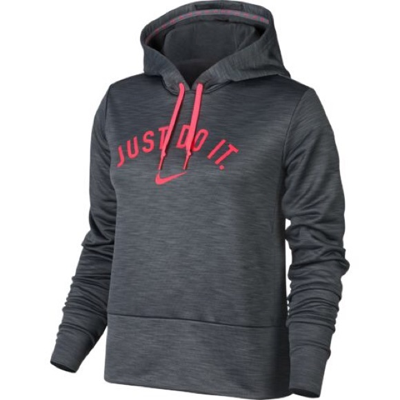 Nike Tops - Nike Grey & Pink Dri-fit Training Hoodie